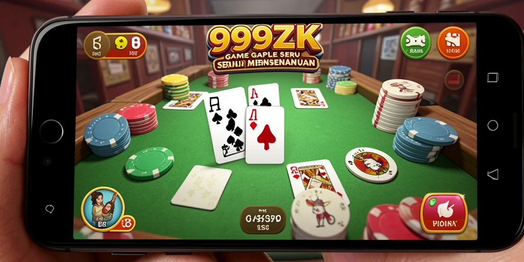 Screenshot gameplay Gaple yang seru dan interaktif di 999ZK.
