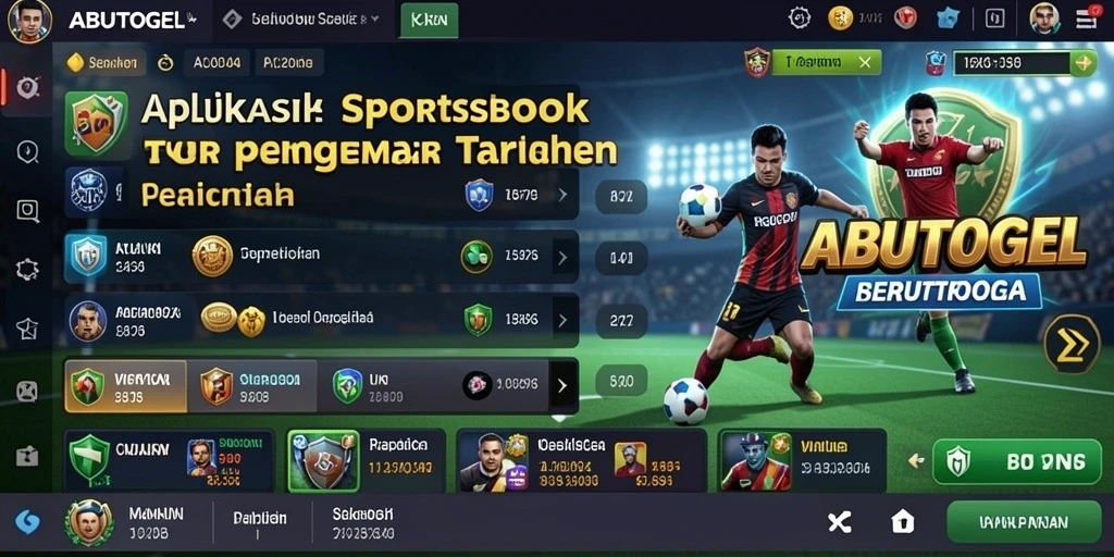 Tampilan menarik ABUTOGEL dengan fitur taruhan olahraga.