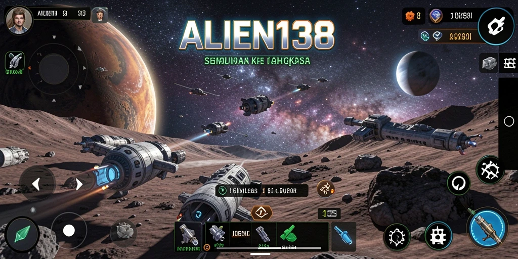 Tampilan gameplay ALIEN138 dengan karakter alien yang berinteraksi.