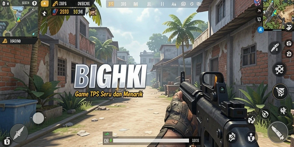 Tampilan gameplay seru dalam BIGHOKI dengan aksi tembak-menembak yang mendebarkan.