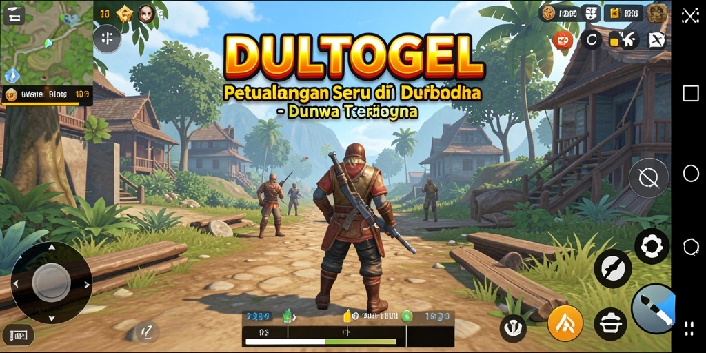 Screenshot gameplay DULTOGEL menampilkan dunia terbuka yang luas dan penuh warna.