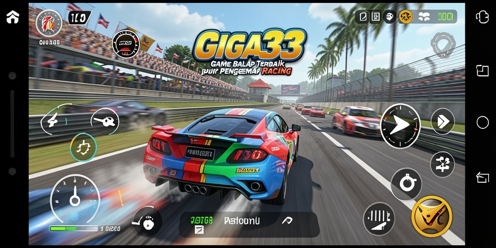 Screenshot GIGA33 menampilkan aksi balapan yang mendebarkan dan grafis yang menawan.