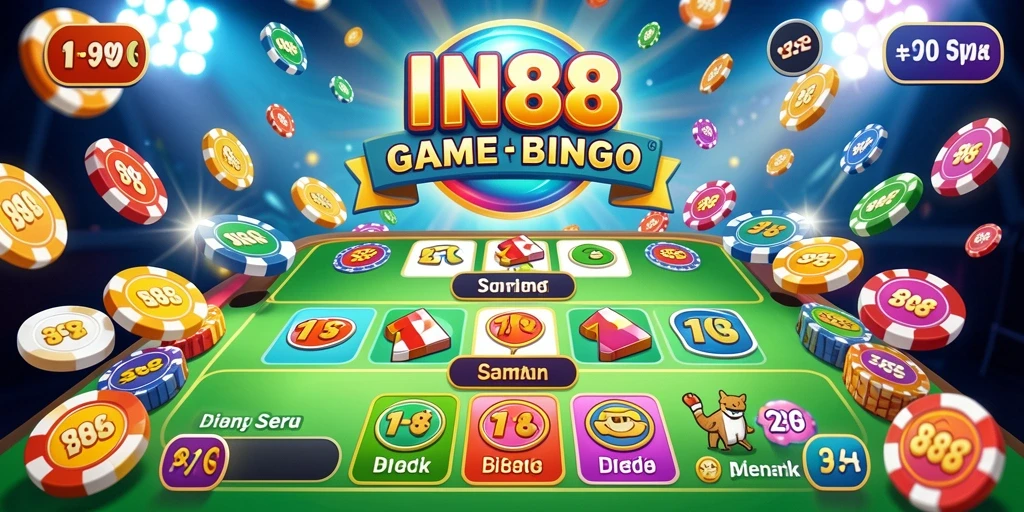 Tangkapan layar utama IN88 menampilkan gameplay Bingo yang seru dan interaktif.