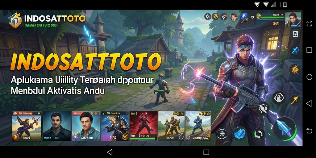 Screenshot utama INDOSATTOTO menunjukkan antarmuka aplikasi Utility yang sederhana dan fungsional.