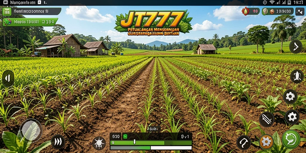 Tangkapan layar JT777 menampilkan aktivitas bertani yang seru dan interaktif.
