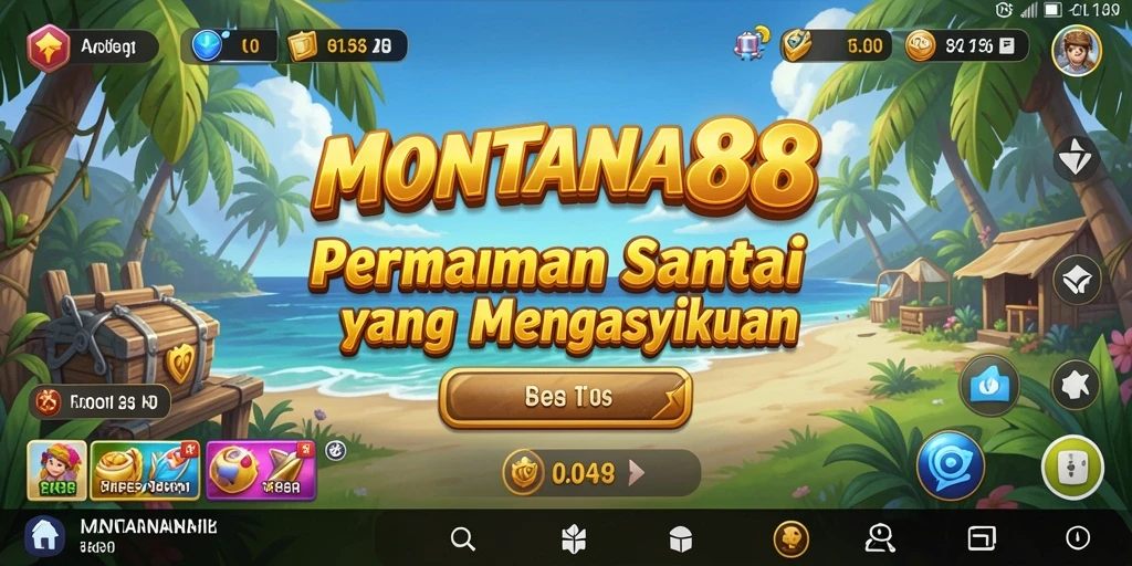 Tampilan gameplay MONTANA88 yang ceria dan menyenangkan.