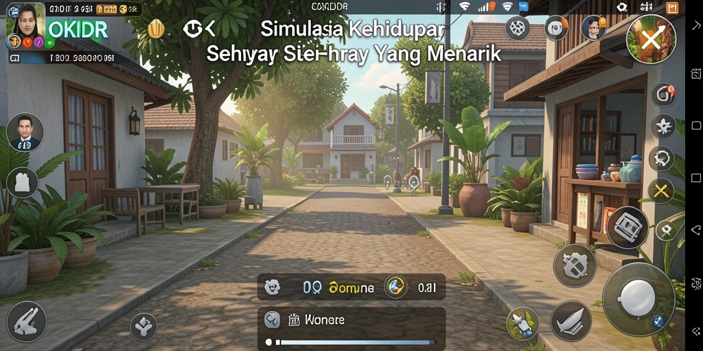 Screenshot gameplay <strong>OKIDR</strong> menampilkan aktivitas sehari-hari yang seru dan realistis.