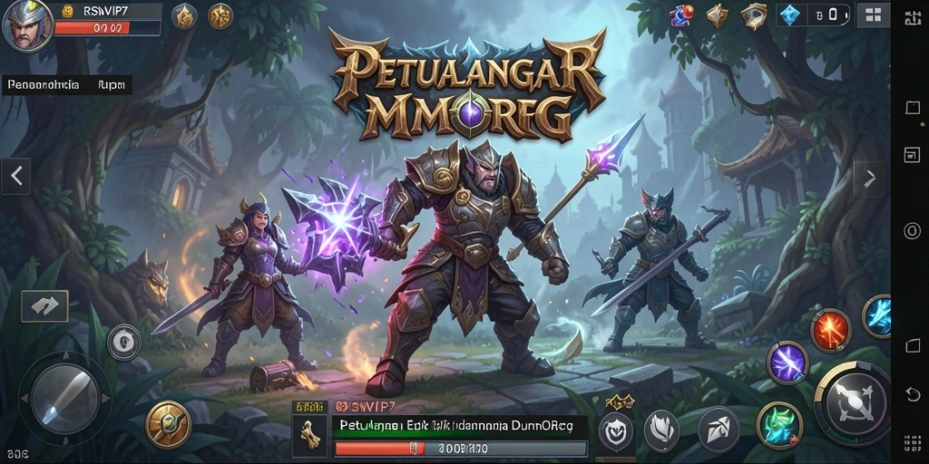 Screenshot utama RSNVIP7 menampilkan aksi pertarungan seru di dunia MMORPG.