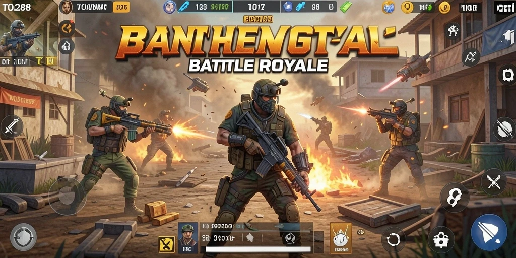 Gameplay seru di medang tempur Battle Royale TO288.